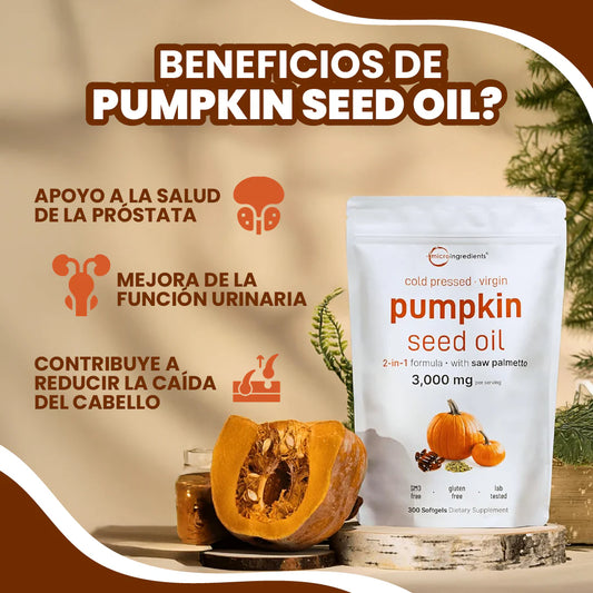 Semillas de Calabaza®| Apoya tu Salud Prostática, Urinaria, hormonal y caída del cabello